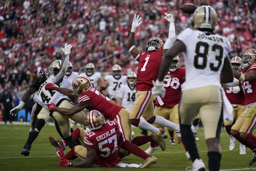 49ers top Saints 13-0, first to blank New Orleans since 2001