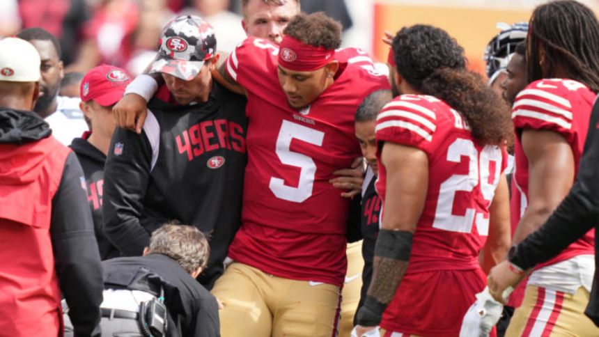 49ers' Trey Lance carted off field with ankle injury, Jimmy Garoppolo replaces QB vs. Seahawks