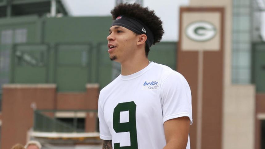 Aaron Rodgers on injured rookie WR Christian Watson missing start of training camp: 'It's not a big concern'