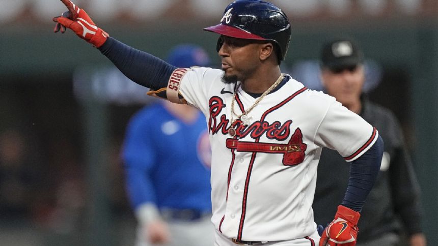Acuna becomes first 40-70 player, Albies lifts Braves over Cubs 6-5 in 10 innings