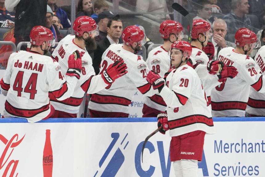 Aho scores hat trick as Hurricanes beat Islanders 5-2