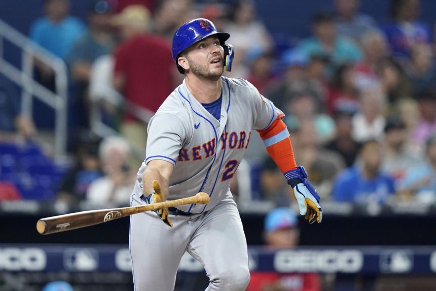 Alonso hits two HRs, Mets beat Marlins 5-3