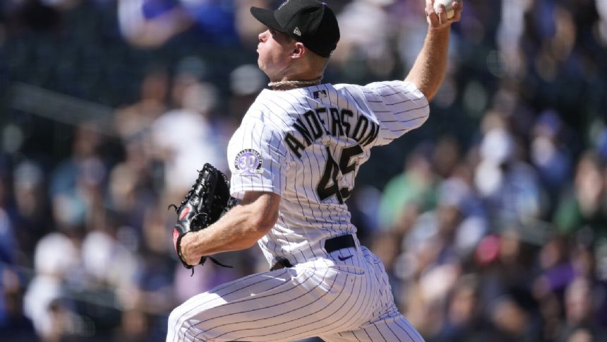 Anderson's strong outing and Jones' bat lead Rockies past Dodgers 4-1 in DH opener