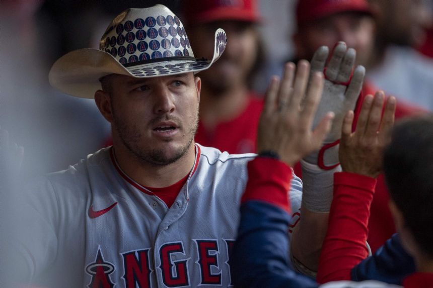 Angels star Trout homers in 7th straight game, 1 shy of mark