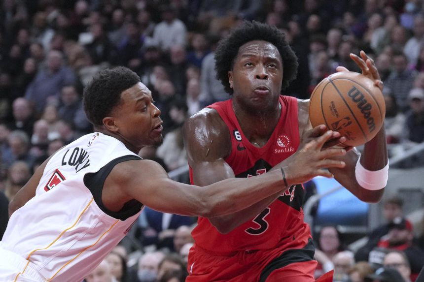 Anunoby has season-high 32 points, Raptors beat Heat 112-104