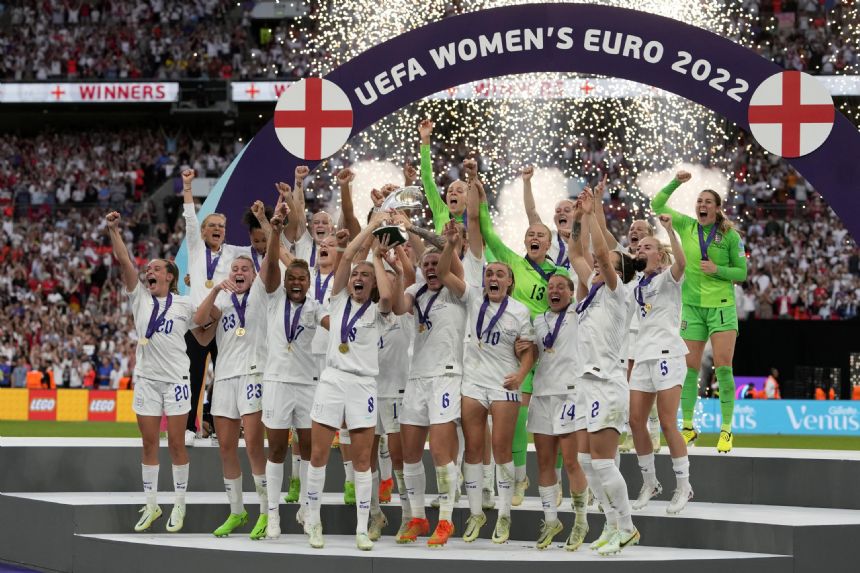 AP PHOTOS: England wins title at memorable Women's Euro