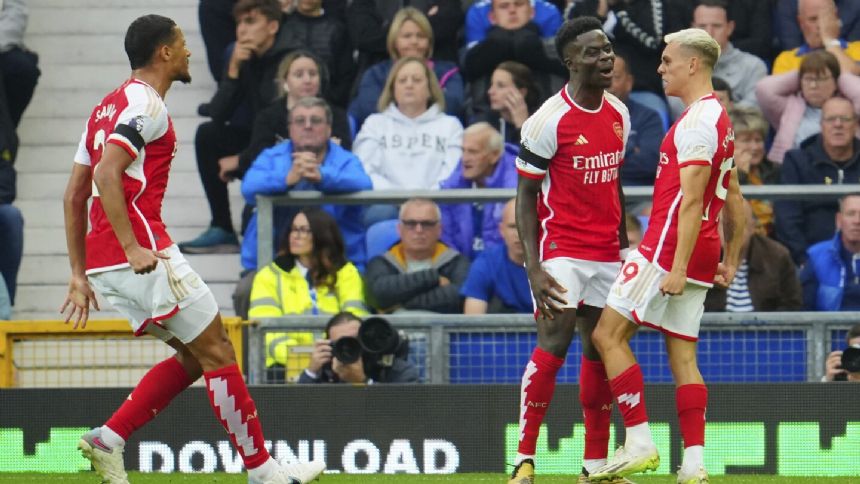 Arsenal gets a moment of quality from Trossard's goal in drab 1-0 win at Everton in Premier League