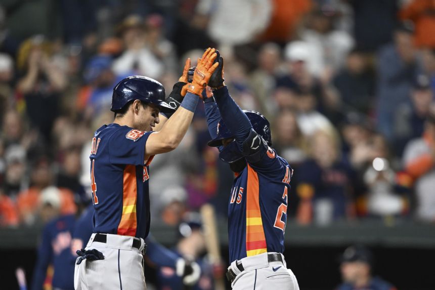 Astros rally past Orioles to give Baker milestone 100th win