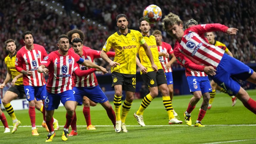 Atletico Madrid beats Dortmund 2-1 at home in first leg of Champions League quarterfinals