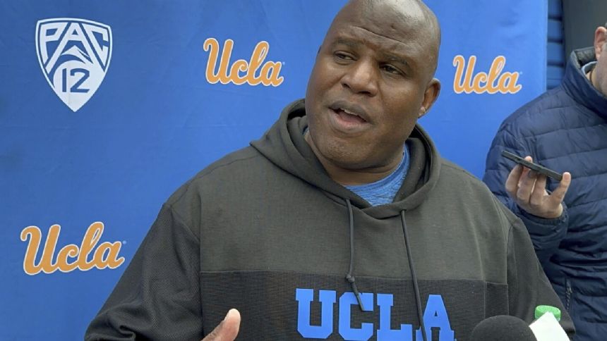 Back to school: Eric Bieniemy begins evaluating UCLA's offense during spring practices