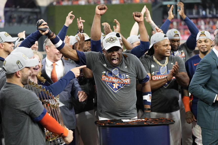 Baker finally wins 1st Series title as manager with Astros