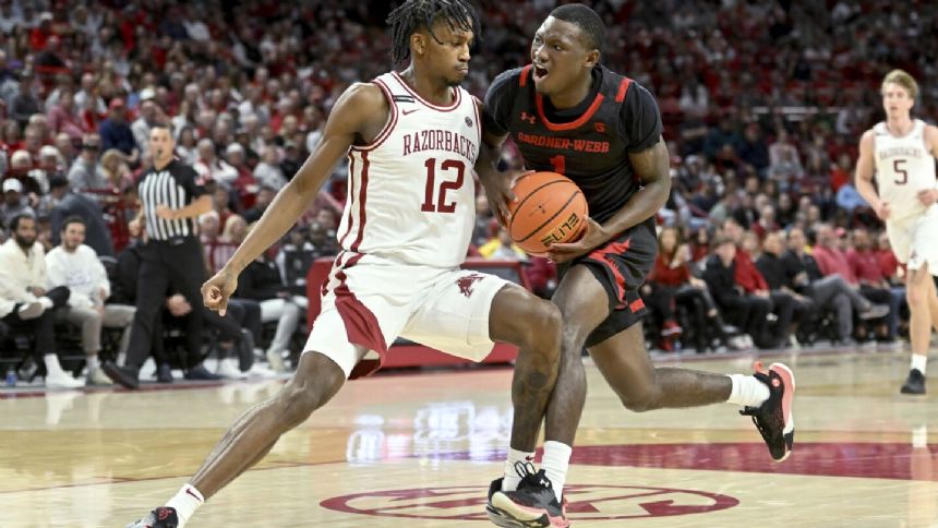 Battle scores 21 points as No. 14 Arkansas beats Gardner-Webb 86-68