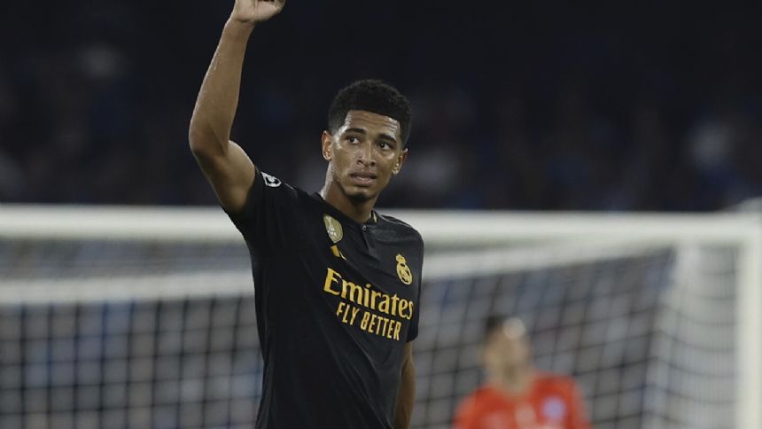 Bellingham's efforts lead to 2 goals in Real Madrid's 3-2 win at Serie A champion Napoli