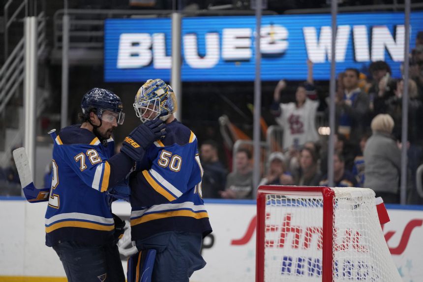 Binnington makes 31 saves, Blues hold off Senators 2-1