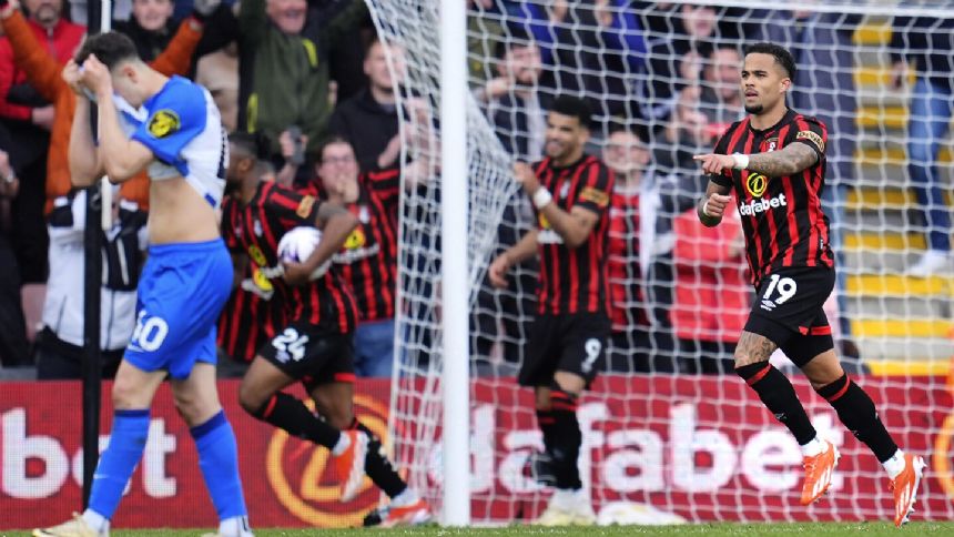 Bournemouth moves into top half of the Premier League after 3-0 win against Brighton