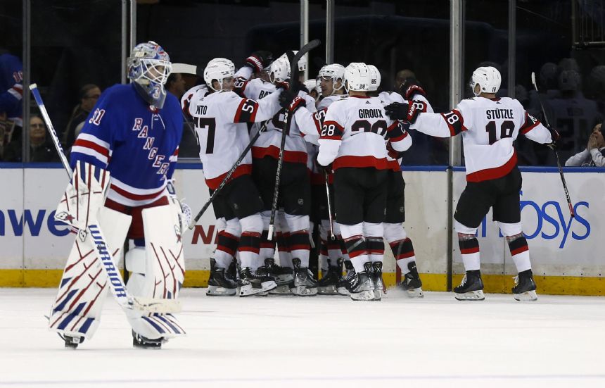 Brady Tkachuk lifts Senators past Rangers, 3-2 in OT