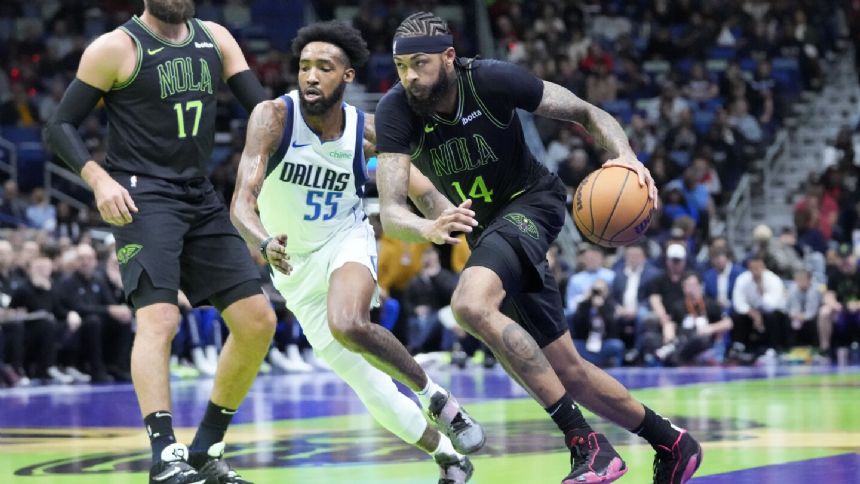 Brandon Ingram, rookie Jordan Hawkins each score 25 as Pelicans top Mavericks 131-110