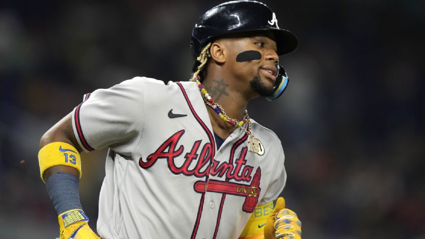 Braves' Ronald Acuna out of lineup vs Miami with right calf tightness