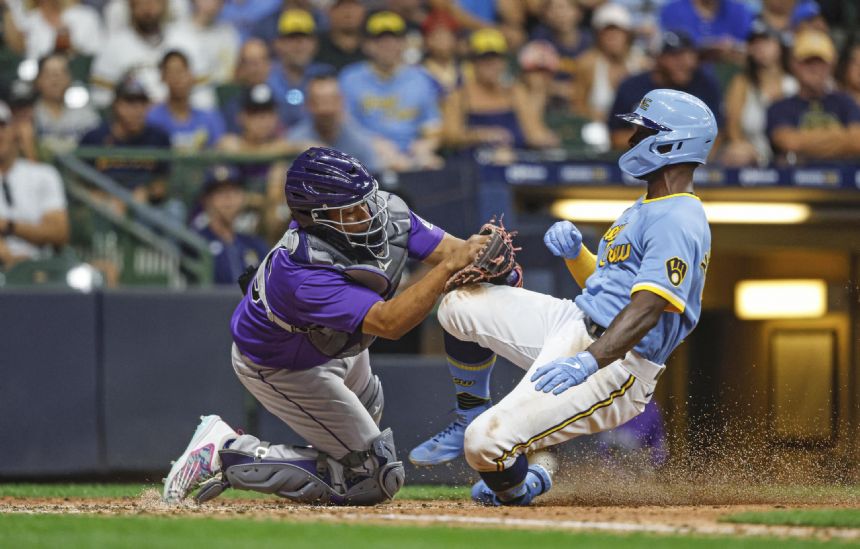 Brewers edge Rockies 6-5 in 13, extend their NL Central lead