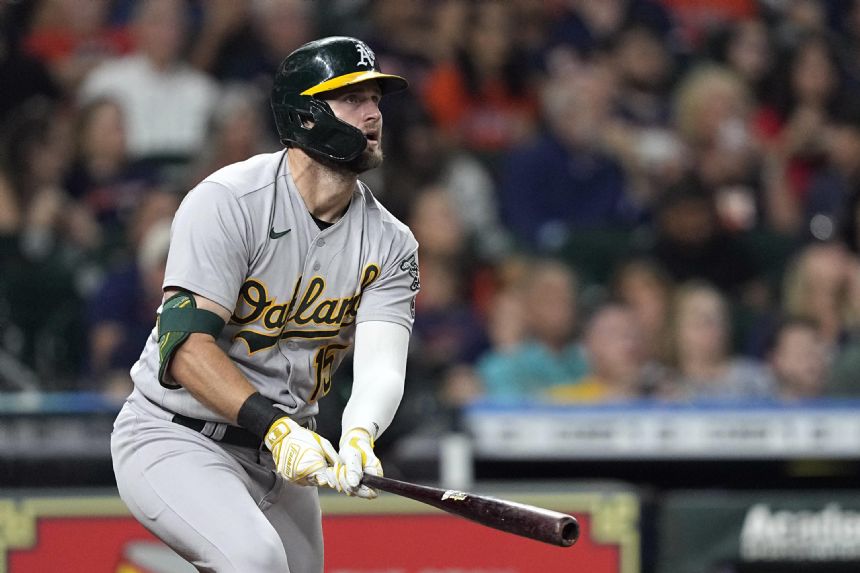 Brown drives in four runs to help A's rally past Astros 8-5