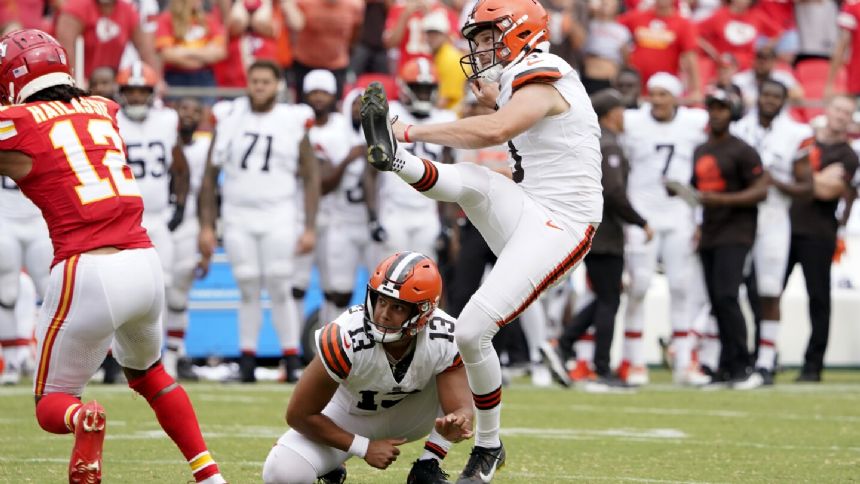 Browns are re-signing kicker Cade York, AP source says. The former draft pick was cut last season
