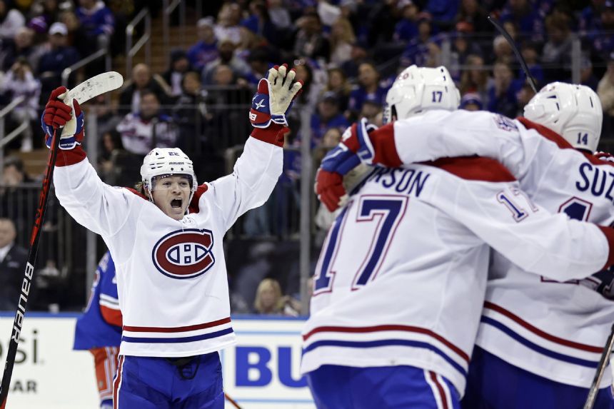 Caufield's 3rd period goal leads Canadiens past Rangers 2-1