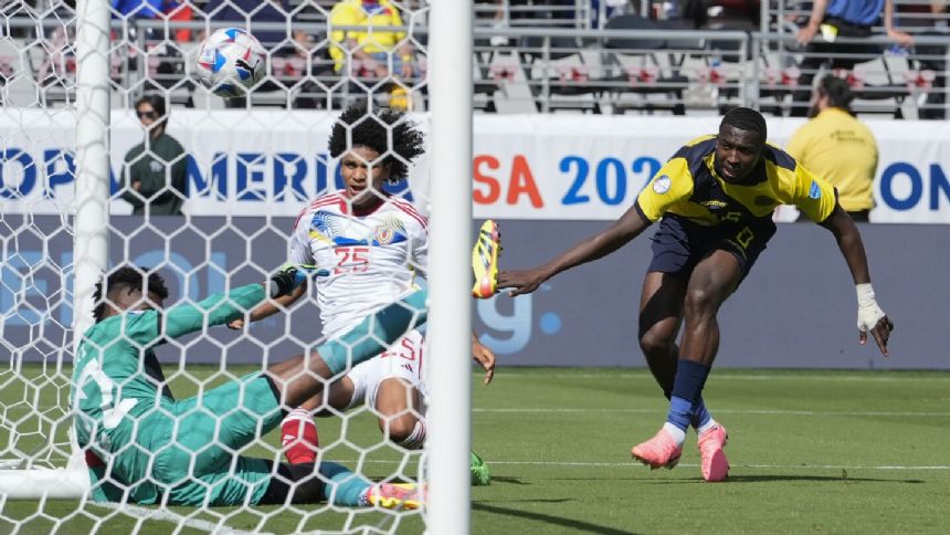 Cadiz, Bello each score a goal, Venezuela beats short-handed Ecuador 2-1 at Copa America