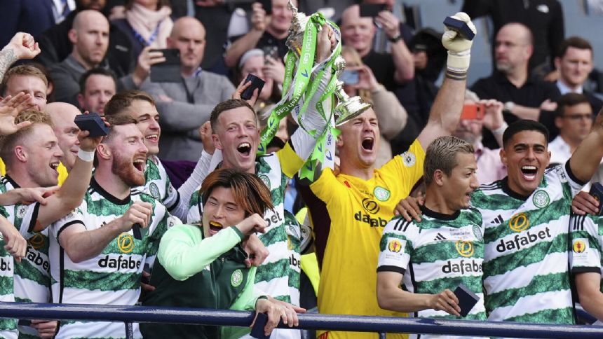 Celtic beats Rangers in Scottish Cup final with last-minute Idah strike
