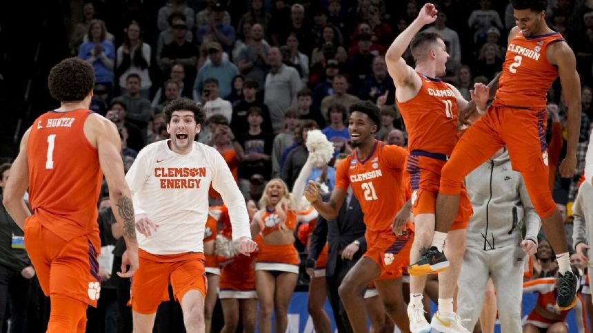 Chase Hunter scores 20 as Clemson beats Baylor 72-64 in 2nd round of NCAA tourney