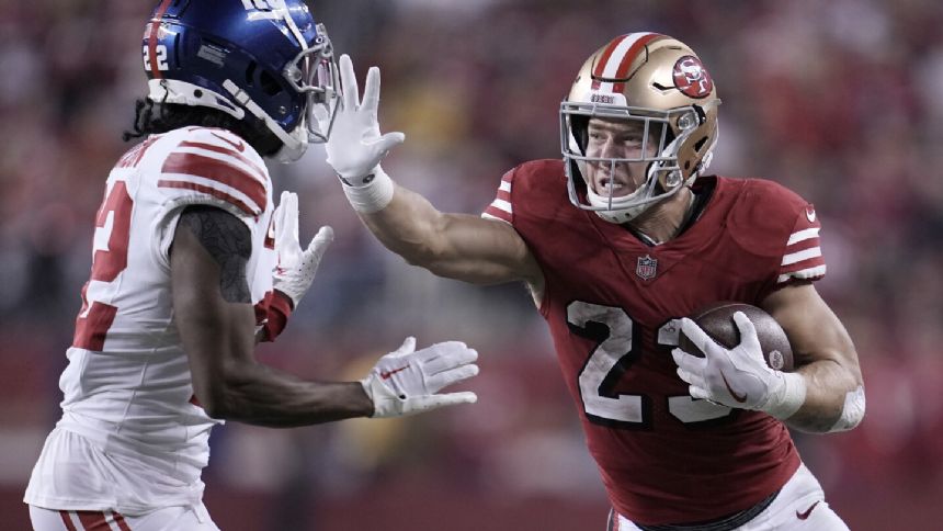 Christian McCaffrey and the 49ers win 13th straight in the regular season, beat the Giants 30-12