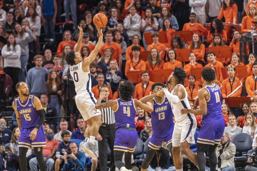 Clark, Gardner lift No. 3 Virginia past James Madison, 55-50