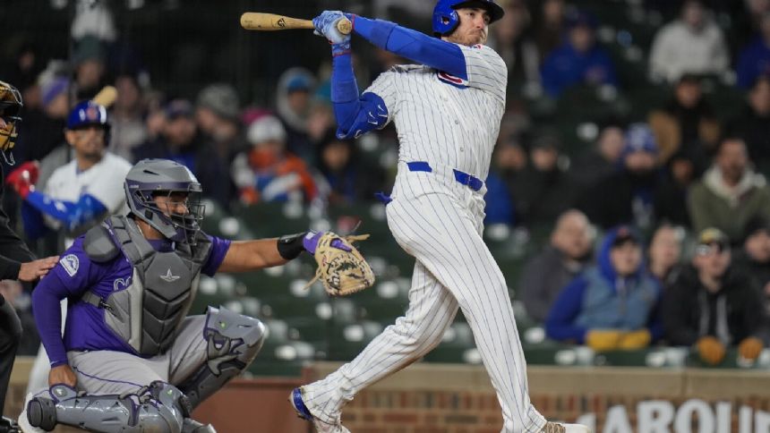 Cody Bellinger hits a 2-run homer as the Chicago Cubs pound the Colorado Rockies 12-2