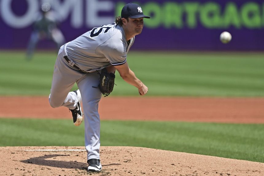 Cole, Yankees wallop Guardians 13-4 in DH first game