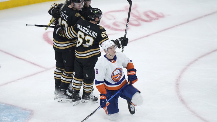 Coyle has 1st career hat trick, leads Bruins to 5-2 win over Islanders
