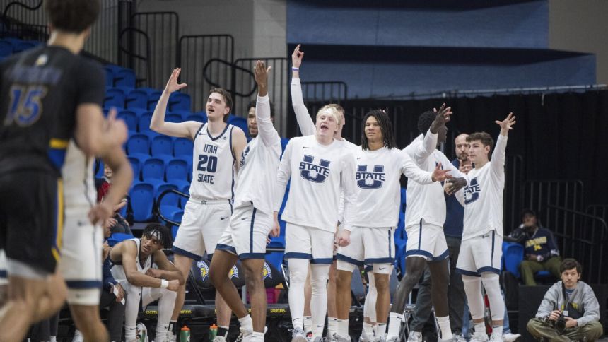 Darius Brown II's seven 3-pointers lead No. 22 Utah State past San Jose State 90-70 for MWC title