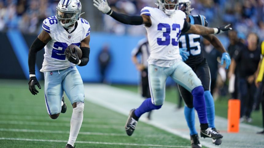 DaRon Bland ties NFL record with 4th pick-6 this season in Cowboys' 33-10 rout of Panthers