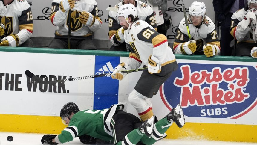 Defending Cup champ Vegas has new Knights while seeking 2-0 series lead over top seed Dallas