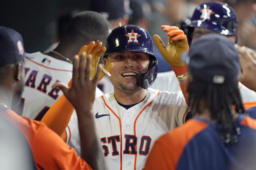 Diaz hits slam, Astros tag Perez, rally past Rangers 7-5