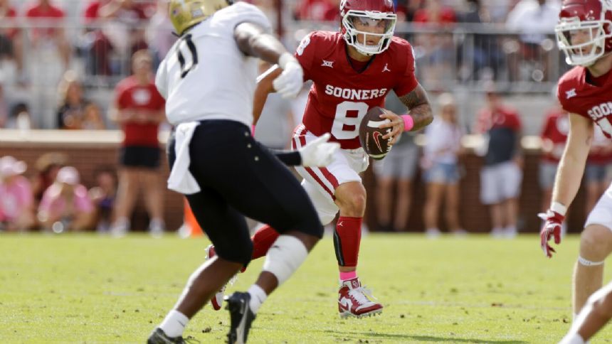 Dillon Gabriel throws 3 TD passes against his former team as No. 6 Oklahoma holds off UCF, 31-29