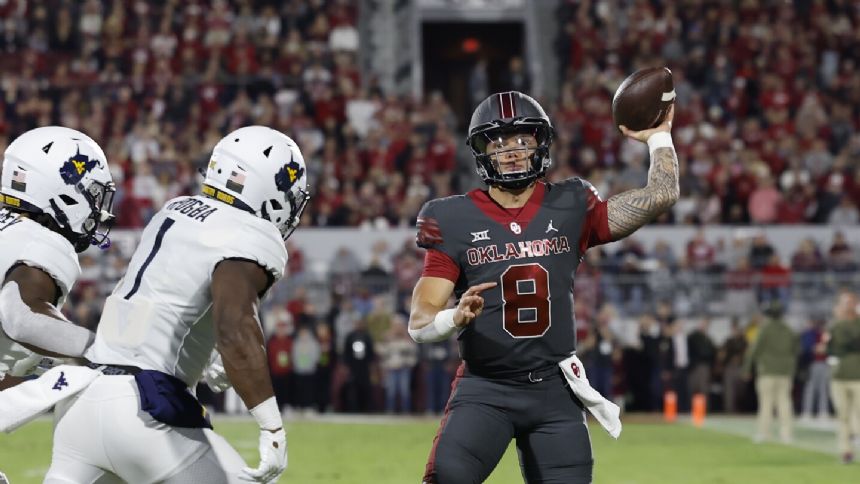 Dillon Gabriel's school-record 8 TDs lead Oklahoma past West Virginia, 59-20