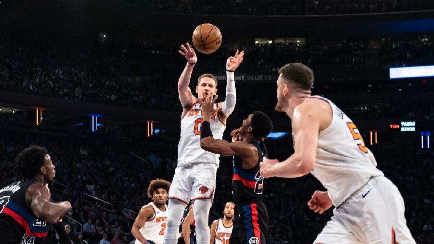 DiVincenzo makes franchise-record 11 3-pointers, scores 40 points as Knicks rout Pistons 124-99