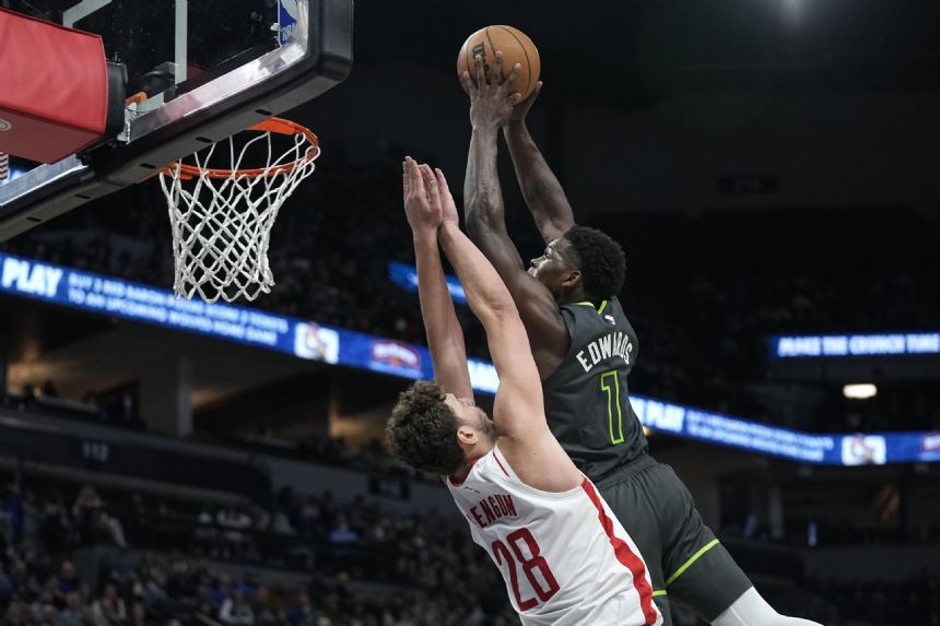 Edwards scores 44; Wolves hand Rockets 13th straight loss