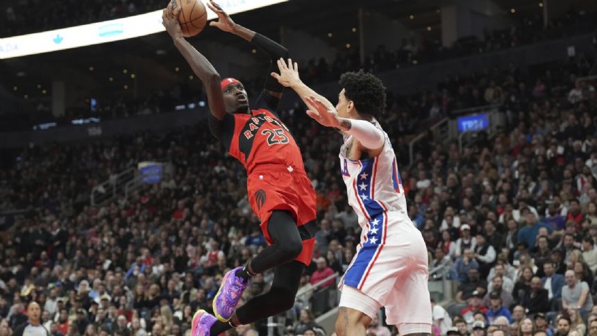 Embiid and Maxey each score 34, 76ers beat Raptors 114-107 to give Nurse first win