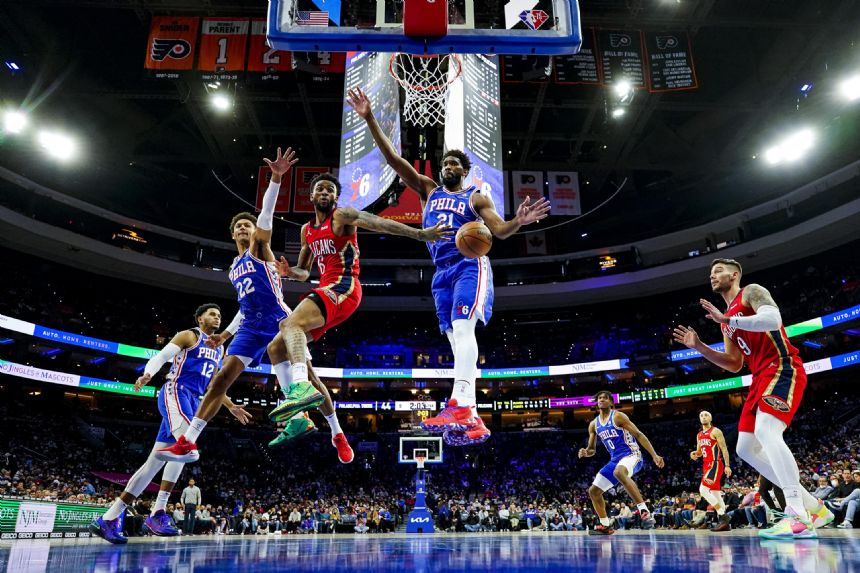 Embiid leads 76ers past short-handed Pelicans, 117-107