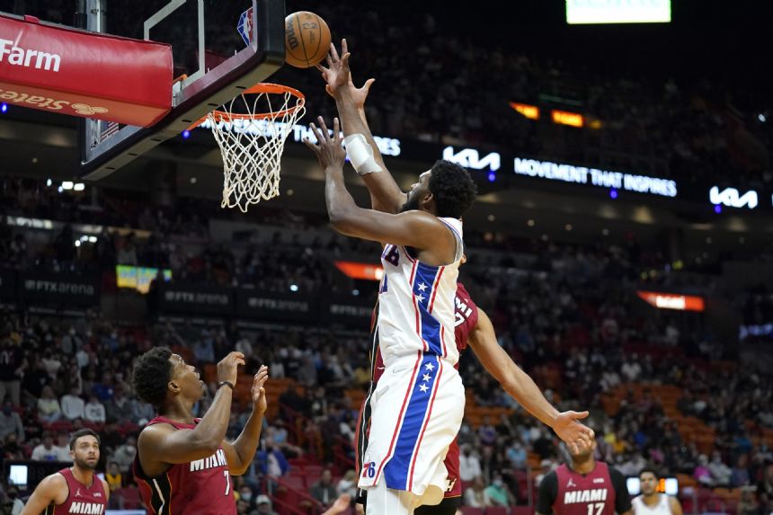 Embiid scores 32, leads 76ers to 109-98 win in Miami