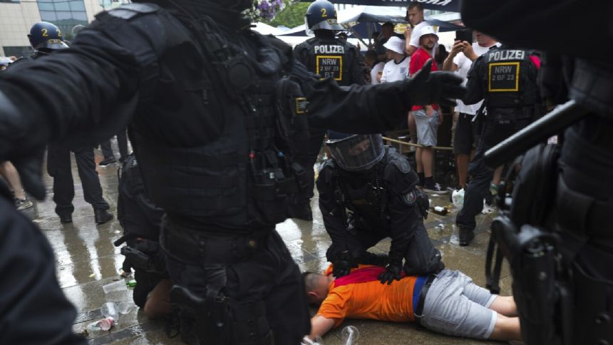 England and Netherlands fans clash in Dortmund ahead of Euro 2024 semifinal game