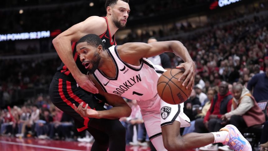 Finney-Smith scores 21 points, Mikal Bridges adds 20 in Nets' 109-107 victory over Bulls