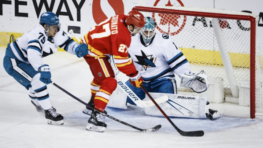 Flames beat NHL-worst Sharks 5-1 in the season finale for the non-playoff teams