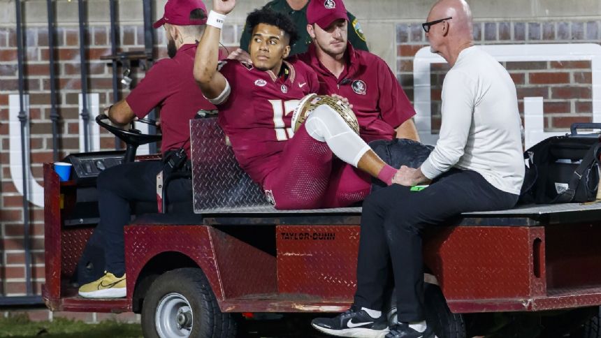 Florida State QB Jordan Travis out with leg injury, No. 4 Seminoles rout North Alabama 58-13