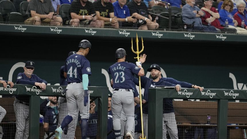 France and Urias hit 2-run HRs as Mariners beat Texas 4-3 to take series and top spot in AL West